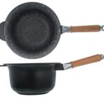 Paiolo alto antiaderente in pietra FULL INDUCTION Pierrestone con manico staccabile
