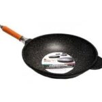 Wok antiaderente pressofuso Pierrestone con manico staccabile