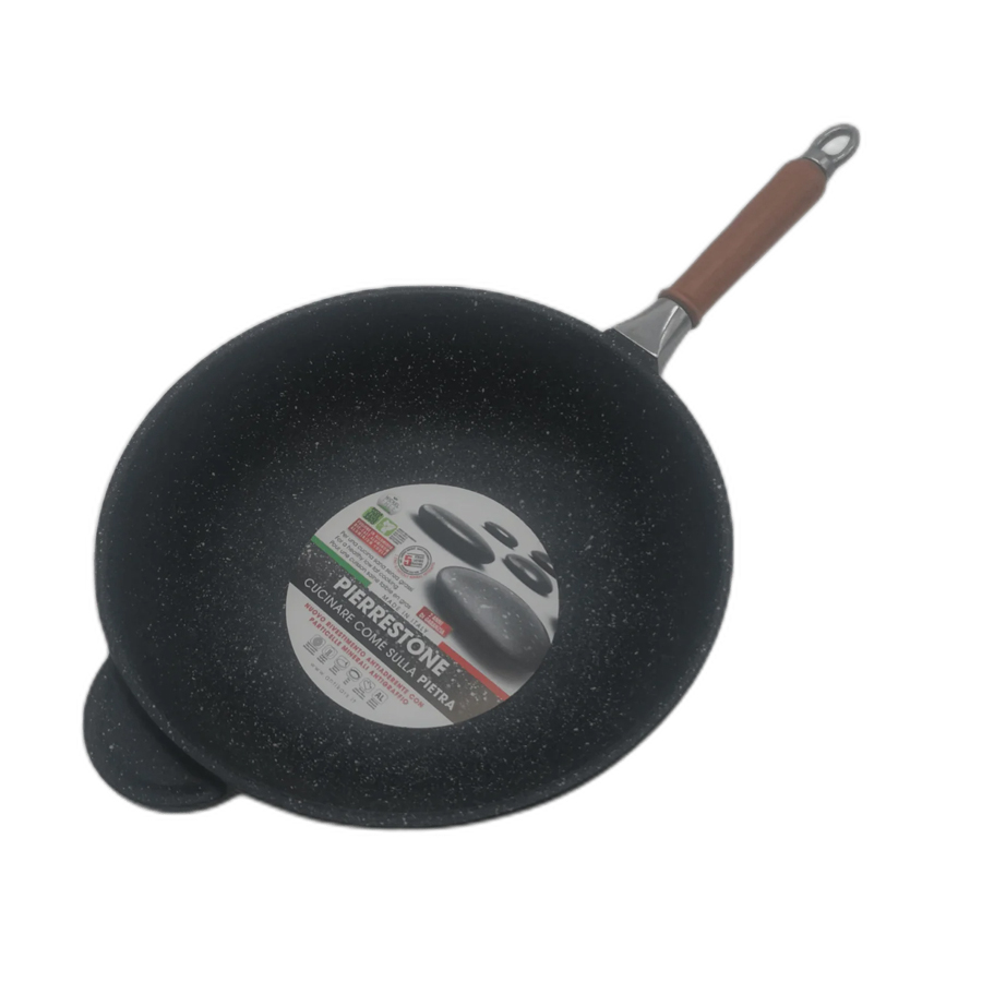 Wok antiaderente induzione pressofusa con manico staccabile