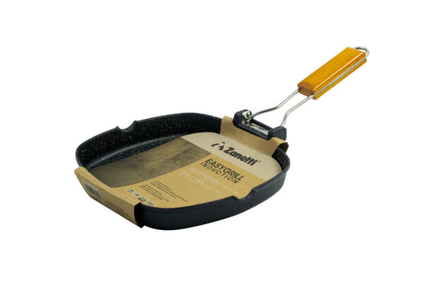 Bistecchiera Zanetti 24×24 cm pressofusa induzione – Manico pieghevole