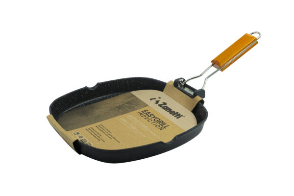 Bistecchiera Zanetti 28×28 cm pressofusa induzione – Manico pieghevole
