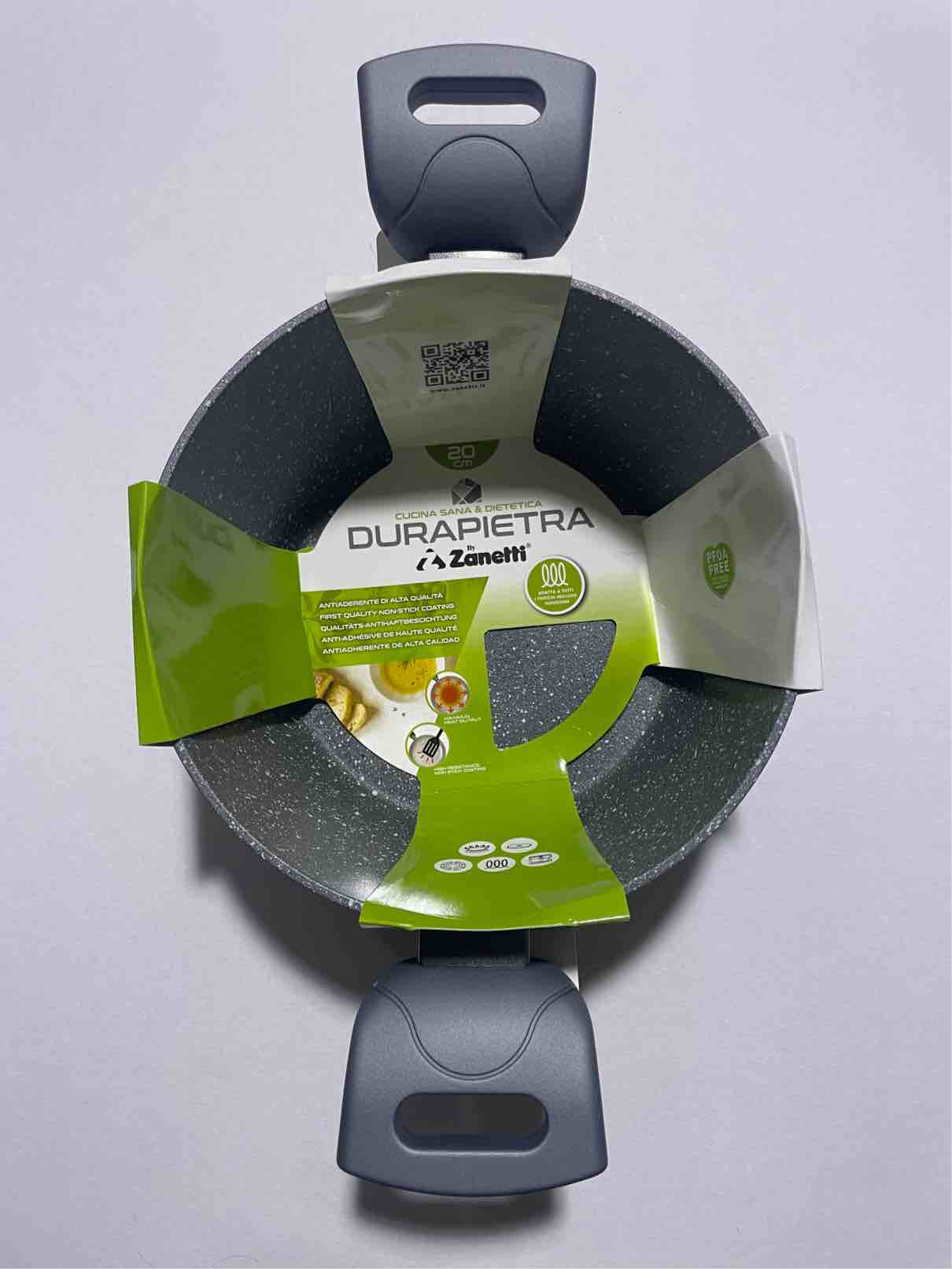 Casseruola Zanetti Durapietra 20 cm con etichetta originale, vista interna