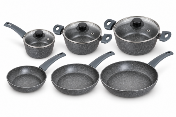 Set pentole e padelle GUSS STONE 9 pezzi in alluminio forgiato per induzione