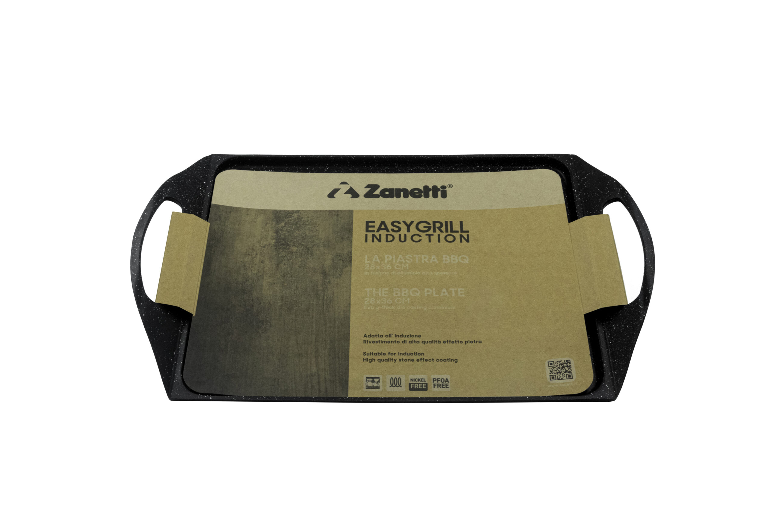 Confezione Zanetti Easygrill Induction piastra BBQ 28x36 cm