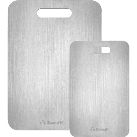 Set 2 taglieri inox Zanetti 34×23 e 25×15 cm