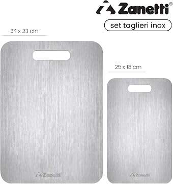 Set 2 taglieri inox Zanetti 34×23 e 25×15 cm - immagine 5