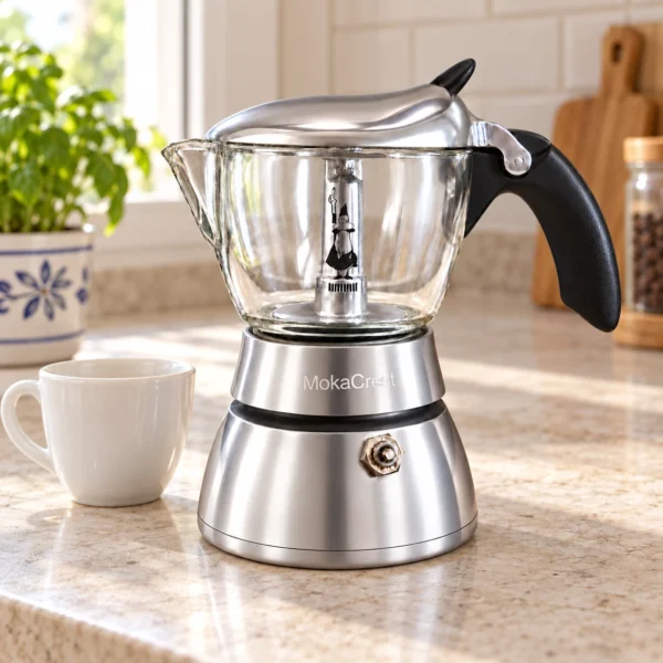 Caffettiera Bialetti Moka Crystal 2 tazze in vetro borosilicato